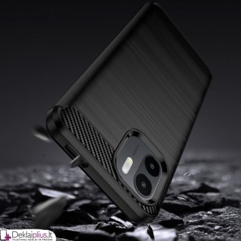 Carbon guminis dėklas - juodas (Xiaomi Redmi A1/A2)